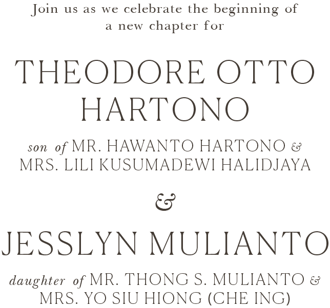 Theodore Otto Hartono & Jesslyn Mulianto